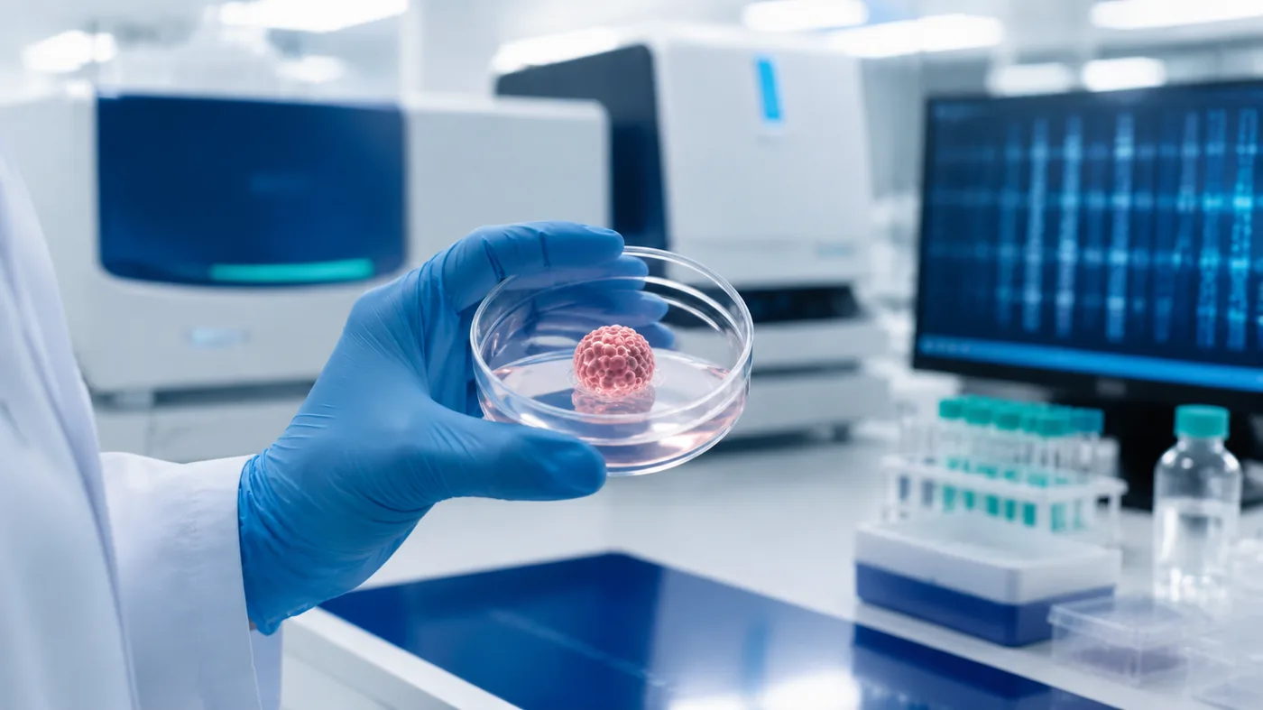 A modern precision medicine laboratory performing tumor sequencing and molecular testing